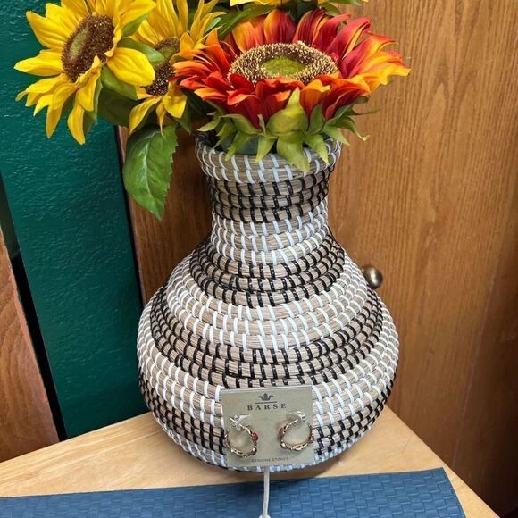 NWT Barse Genuine Stone Carnelian Ope Gold Hoop Earrings #BJER - Picture 2 of 8